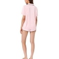thumbnail image 3 of INSPIRE CHIC Women's Satin Pajama Sets Nightwear Sleepwear Tops with Shorts Lounge Sets M Soft Pink, 3 of 6