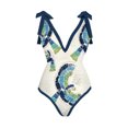 thumbnail image 3 of Traje de Baño Traje de baño de una pieza para mujer Traje de baño de dos piezas con falda cruzada Pareo (Blanco L) Ygjytge Blanco T L para Mujer, 3 of 8