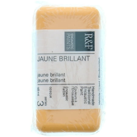 UPC: 0836943000391 | R&F Handmade Paints Encaustic Paint Cake 40ml Jaune Brilliant