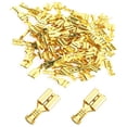 thumbnail image 2 of RuiLing 100-Pack 6.3mm Gold Female Spade Crimp Terminals with Insulating Sleeves Self Lock Plug Electrical Cable Quick Splice Connectors, 2 of 4