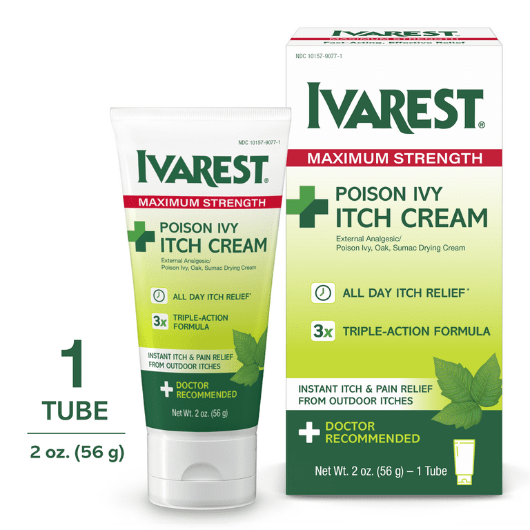 Ivarest Poison Ivy Medicated Cream, Max Strength Relief, Fast