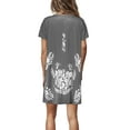 thumbnail image 3 of Daeful Robe Midi Femme Col Rond Été Plage Robe de Soirée Manches Courtes Tunique Décontractée Gris 3TG, 3 of 5