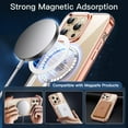 thumbnail image 6 of JETech 5 in 1 Magnetic Case for iPhone 14 Pro 6.1-Inch with 2-Pack Tempered Glass Screen Protector and Camera Lens Protector, Compatible with MagSafe, Shockproof Bumper Phone Cover (Rose Gold), 6 of 7