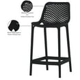 thumbnail image 2 of Meridian Furniture Mykonos Black Outdoor Patio Stool (Set of 4), 2 of 8