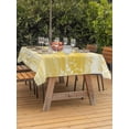 thumbnail image 3 of Outdoor Tablecloths with Umbrella Hole & Zipper, Vintage Mustard Yellow Tablecloth Rectangle 60x84 Inch, Farmhouse Florals Leaf Coastal Sweet Home Waterproof Table Cloth, Patio Table Covers, 3 of 8