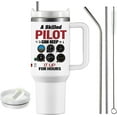 thumbnail image 2 of Pilot Gifts, Pilot Gifts Aviation Men, Aviation Mug for Men, 40oz Aviation Pilot Insulated Coffee Tumbler with Handle, Birthday Retirement Christmas Gift for Pilot Tumbler Mug Cup, 2 of 6