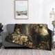thumbnail image 2 of Balery Palatial Gold Pattern Horse Manta de Franela con Dibujo, Lujo Ultra Suave y Cálido, Antipelusa y Resistente a las Arrugas para Cama, Sofá, Camping -60"x50", 2 of 6