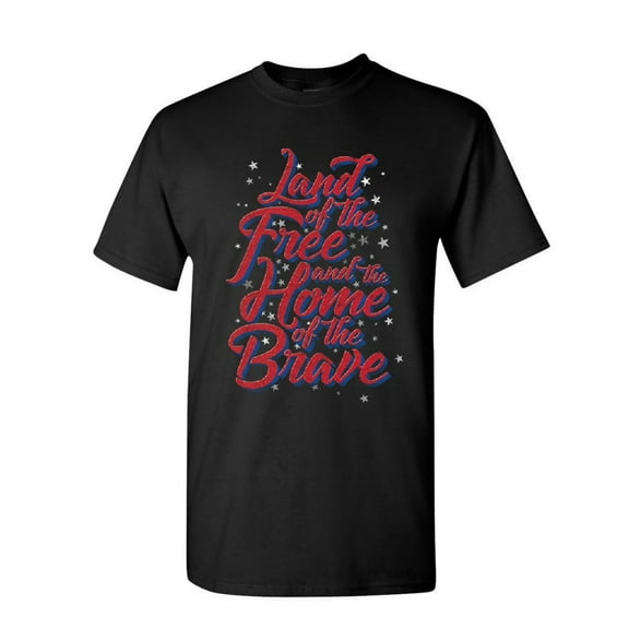 Tee Hunt Land of The Free Home of The Brave T-Shirt 4th of July Patriotic Mens Shirt