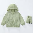 thumbnail image 2 of Children Jackets Girls Dqueduo Boys And Girls Summer Casual Fashion Hooded Zip Up Sun Protection Loose Jacket With Pockets Green 3-4 Years, 2 of 9