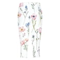 thumbnail image 4 of newwalpole Capri Leggings for Women Fall Floral Printed Plus Size Capris High Waist Knee Length Slim Fit Yoga Cropped Legging White for Size M, 4 of 5
