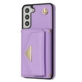thumbnail image 5 of Allytech for Samsung Galaxy S22 Wallet Case Cover, PU Leather Large Space Cards Slots Detachable Shoulder Strap Back Cover for Girls Women Shockproof Phone Case for Galaxy S22 - Purple, 5 of 9