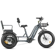 Zycle Z700 Electric Trike for Adults, 750W Rear Motor Electric Trike with Passenger Seat, 20AH 48V, 2 Seater Electric Tricycle, Parking Brake, Differential