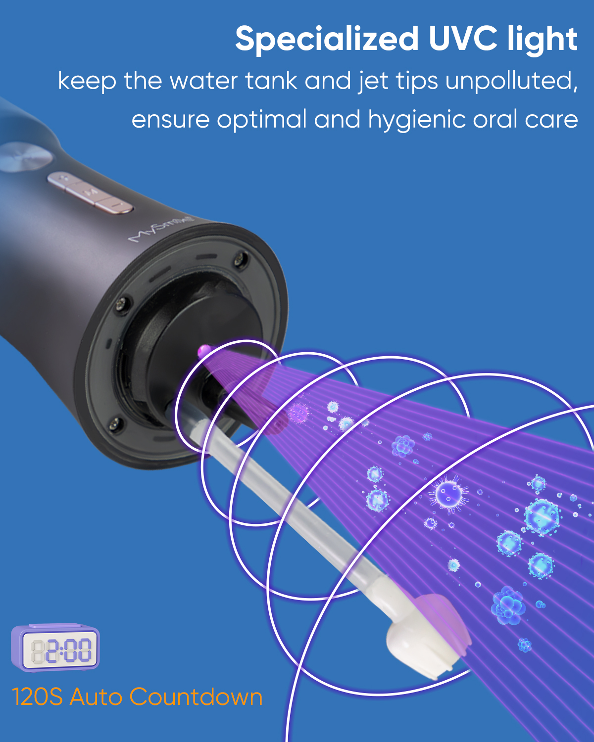 MySmile LP221 Water Flosser with UVC Light, Black photo 4