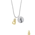 thumbnail image 2 of Delight Jewelry Goldtone Large Boxing Glove Silvertone Script Initial Disc - J - Charm Necklace, 20"+3", 2 of 4
