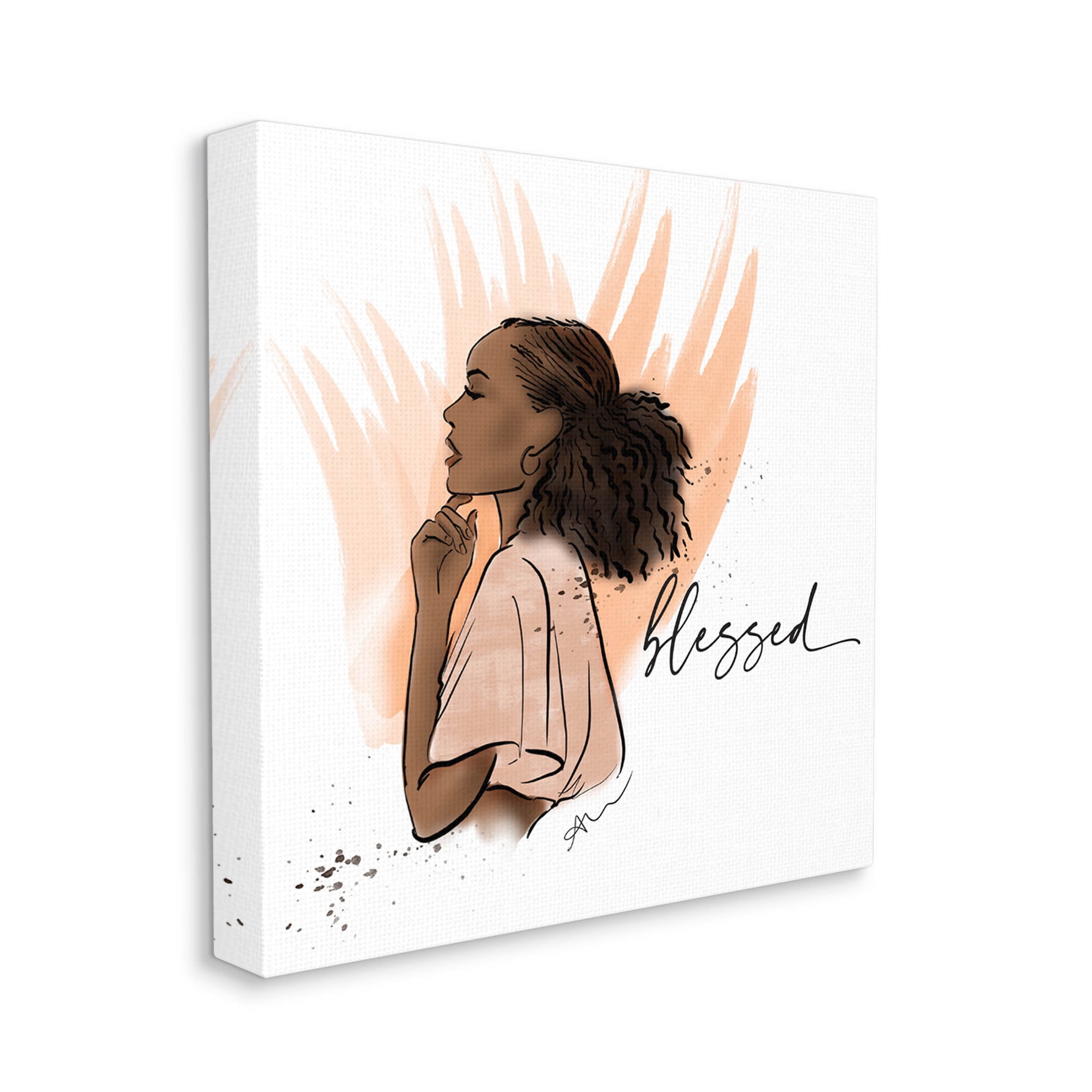 Stupell Industries Blessed Woman Portrait Graphic Art Gallery Wrapped Canvas Print Wall Art, Design by Alison Petrie