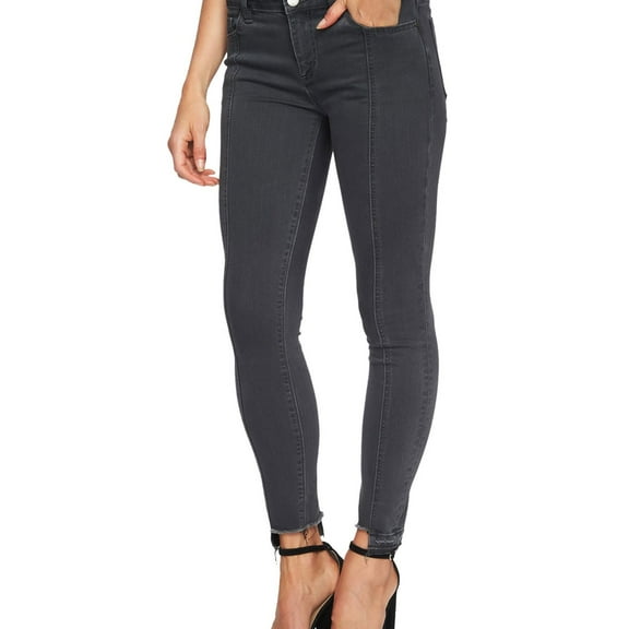 1.STATE Womens Frayed Skinny Fit Jeans, Grey, 24