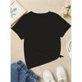 thumbnail image 2 of Girls' Breathable Stretch T-Shirt with Blue Bow Print - Casual Round Neck Summer Top, Machine Washable Leisure Outing Tees, Casual Cute Tee, Comfy Top, Summer Cool Gift, 2 of 5