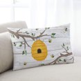 thumbnail image 2 of Waterproof Outdoor Throw Pillows with Inserts 12"x20", Bees Branches Soft Decorative Pillowcases for Couch Bedroom, Farmhouse Spring Botanical Wooden Pillow Covers for Sofa Living Room, 2 of 8