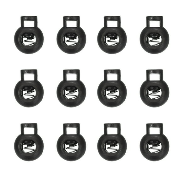 Uxcell Plastic Cord Locks, Single Hole Toggle Stopper Round Ball Shaped Adjustable Cord Stops Fastener Black