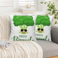 thumbnail image 3 of Anyway.go Pillowcases 2Pcs Zippered Cotton Plush Throw Pillow Cushion Case 16x16in for Bed Couch Sofa,Broccoli, 3 of 8