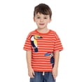 thumbnail image 2 of Wonder Nation Toddler Boys Short Sleeve Striped Graphic Tee with Zipper Pocket, Sizes 12M-5T, 2 of 7