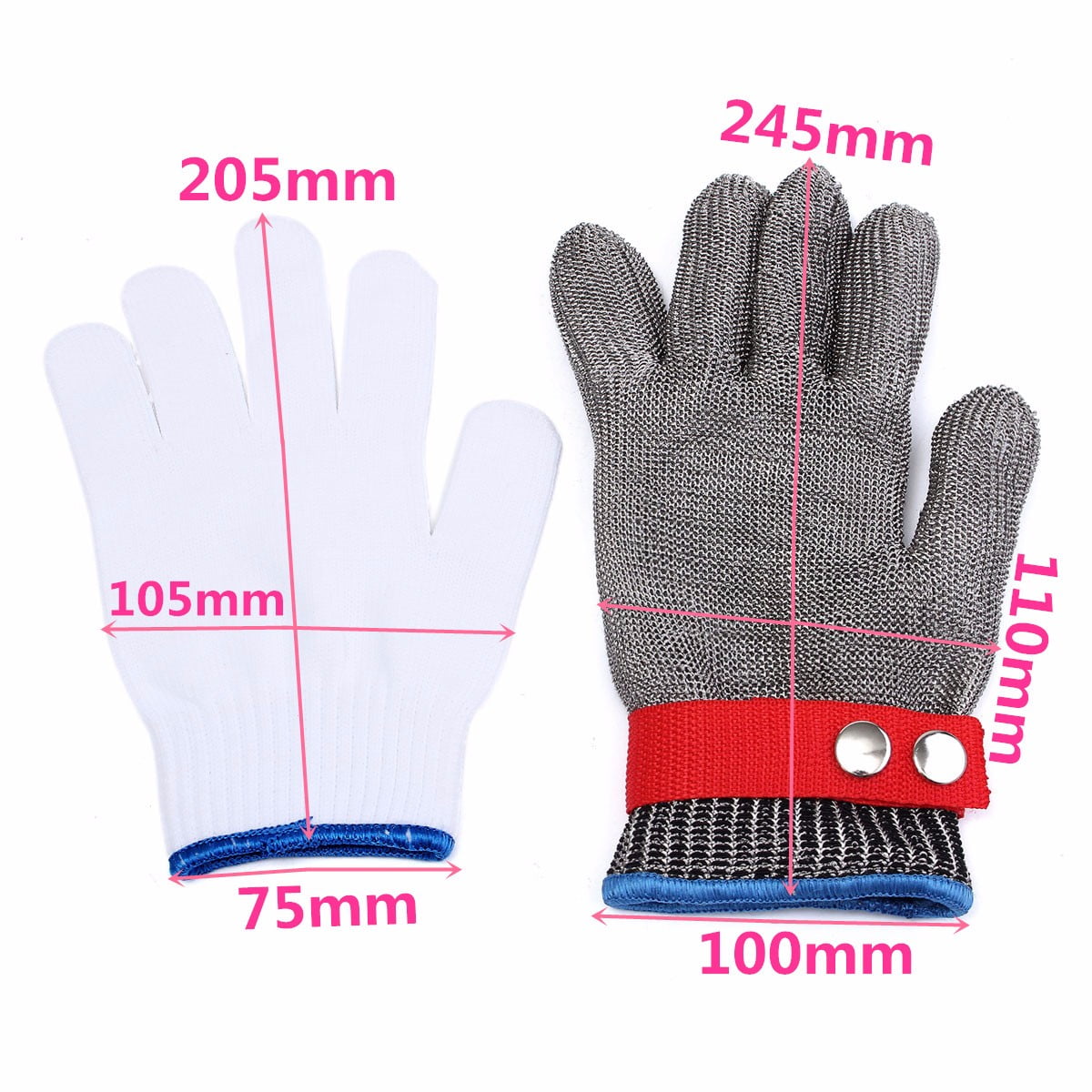 Anticutting Gloves,2PCS Safety Cut Proof Stab Resistant Stainless
