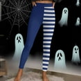 thumbnail image 4 of BLTIBY Womens Halloween Legging High Waist Stretch Striped Printed Tights Fashion Casual Bottom Pants Halloween Costume Dark Blue 3XL, 4 of 9