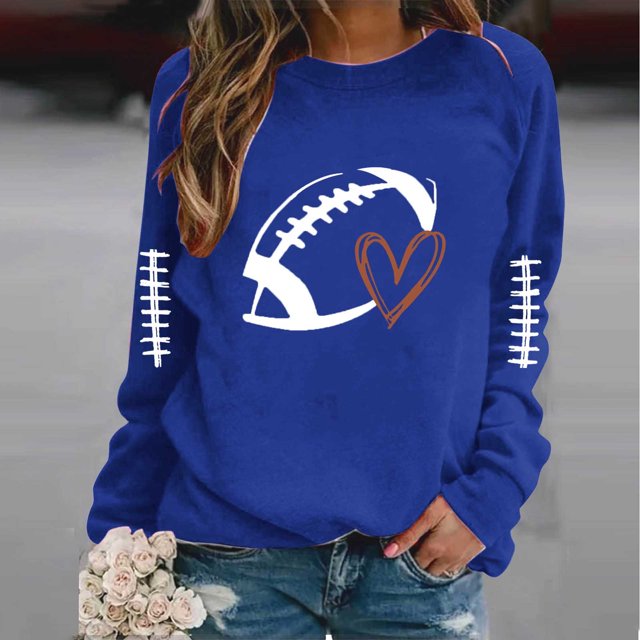 DPTALR Women's Breast Printed Round Neck Long Sleeve Top Sweater