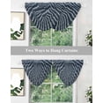 thumbnail image 5 of Waterfall Valances for Windows, Navy Blue Striped Kitchen Sheer Valance Curtains, Modern Abstract Art Aesthetics Rod Pocket Elegant Swag Valances for Living Room Bedroom, 47.2"x38.5", 3 Panel, 5 of 8