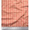 thumbnail image 1 of Soimoi Orange Silk Fabric Artistic Geometric Decor Fabric Printed Yard 42 Inch Wide, 1 of 5