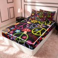 thumbnail image 3 of Erosebridal Cute Floral Zipper Twin Comforter Sets with Fitted Sheet and 2 Pillowcases, Kawaii Blossom Zipper Bedding Set, Black Reversible, Black Multicolored, Black Reversible, 3 of 7
