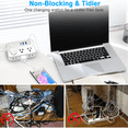 thumbnail image 5 of BOHASHIN Power Strip Extension Cord, 10 ft long Extension Cord for 6 Widely Spaced Outlets with 4 USB Fast Charge USB Charging Ports(White), 5 of 7