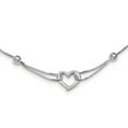thumbnail image 1 of 925 Sterling Silver Rhodium-Plated Heart with Box Chain Necklace 18 Inch, 1 of 2