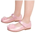 thumbnail image 5 of Staki Girls Loafers Toddler Little Girls Dress Shoes Mary Jane Ballet Flats Party School Bowknot Princess Wedding Shoes(Pink,8 Toddler), 5 of 9