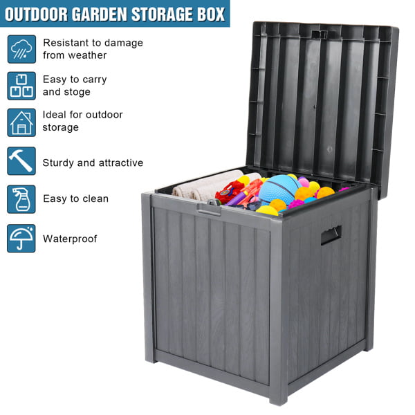 51-Gallon Outdoor Deck Box, Waterproof Storage Container Storage Bins, Deck  Box with Seat for Patio Cushions Garden Tools Pool Toys, Outdoor Storage  Box with Lockable Lid for Patio, Garage, Yard 