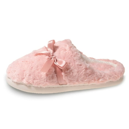 

ZAROYEAX Women on Furry Flat Home Winter Round Toe Keep Warm Prints Slippers Shoes