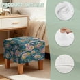 thumbnail image 7 of Jiueut Cherry Blossom Watercolor Print Footstool Cover, Comfortable Footrest Stool Furniture Protector with Elastic Bottom Footrest Stool Cover for Living Room Kids Pets, 7 of 7