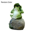 thumbnail image 2 of Travelwant Frog Garden Statues - Frog Sitting on Stone Garden Figurines Garden Frogs Decoration Sculpture Frog Figurine for Fairy Sculptures Ornaments for Garden, Yard Decor, 2 of 7