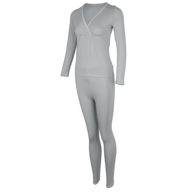 Pantalones con de Maternidad Tamaño Asiático Grande Apoyo Enfermería - Gris, XL Gris XL BLESIY blusas de enfermería