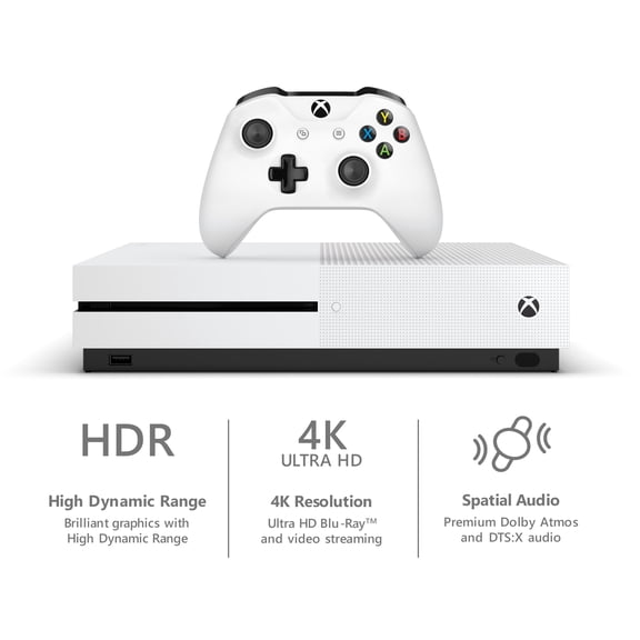 Restored Microsoft Xbox One S 500GB Console, White (Refurbished)