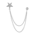 thumbnail image 3 of Paquete de 2 a 6 broches para hombre, cadena de cuello con borla de estrella de cinco puntas para abrigo de fiesta 2 piezas, 3 of 8