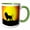 Green/White, variant on 3drose, Vector Lion with Sun in the Background, 15oz Mug