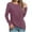 Purple, variant on Womens Fall Long Sleeve Casual Tunic Tops Crew Neck T Shirts Loose Fit Front Twist Knot Blouse Army Green XXL