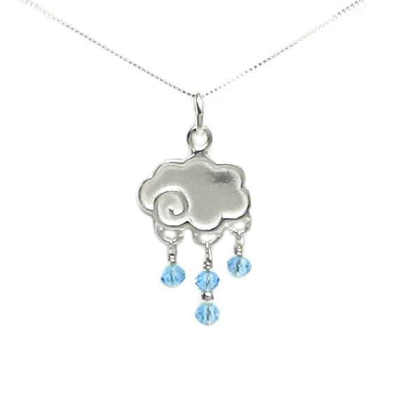 Singing in the Rain Necklace Sterling Silver - Gift Boxed with Joy story card - Music Theater - Made in USA (18" chain length)