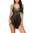 thumbnail image 3 of HUPOM Underwear for Women Mid Waist Pull-On Lingerie Sleep Camisole on Clearance Green Size XL, 3 of 6