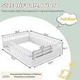 thumbnail image 3 of Mirightone Full Montessori Bed with Rails and Storage Shelf, Wood Floor Bed Frame with Light for Boys Girls, White, 3 of 9