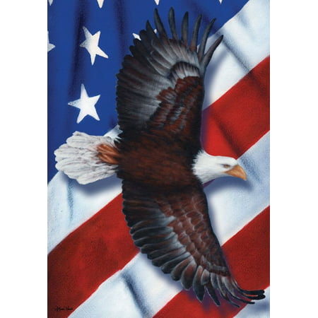 Patriotic Eagle Fourth of July Garden Flag Soaring USA 12.5