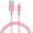 Pink, variant on Smartish 3-in-1 Universal Fabric Wrapped 6ft Charging Cable - Crown Joule [Micro USB - Lightning - USB-C Adapters] Apple MFi Certified for iPhone/iPad/Airpods & Android Phones - Lightly Toasted Beige