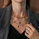thumbnail image 4 of Nuevo collar de cadena de clavícula con letras BABD y estrellas multicapa, regalo., 4 of 4