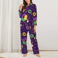thumbnail image 3 of Bingfone Womens Pajama Sets Mardi Gras And Donuts Print,Long Sleeve Loungewear Pajamas Set-Medium, 3 of 9